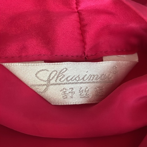 100% Silk Robe & Slip Dress Pink Bird Floral Luxury Shusimai Japan Silky S M Set - Picture 9 of 10